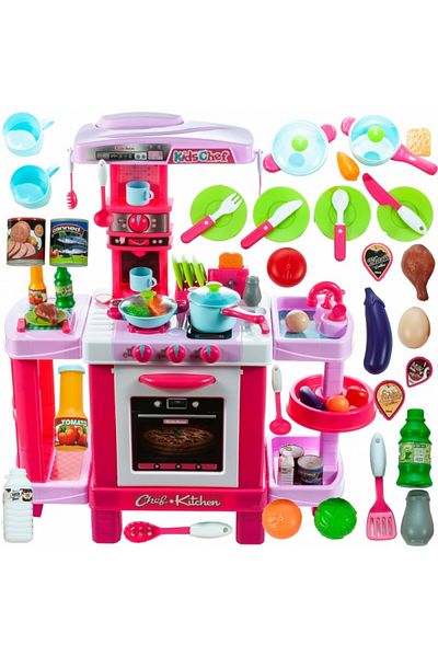 MalPlay MalPLay girls' kitchen with appliances and accessories, lights and sounds, height 87 cm