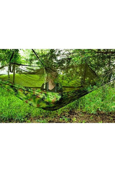 ideal STORE SANTIAGO ARMY idealSTORE Tourist Hammock, Dimensions 260 x 160 cm, Includes an Insect Net