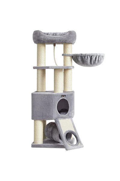 feandrea Cat play set, tree type, for large cats, 50x50x141 cm, gray