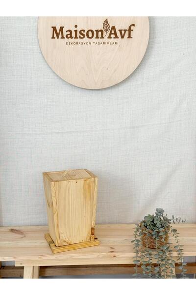 Maison Avf Wooden Trash Can with Light Oak Lid