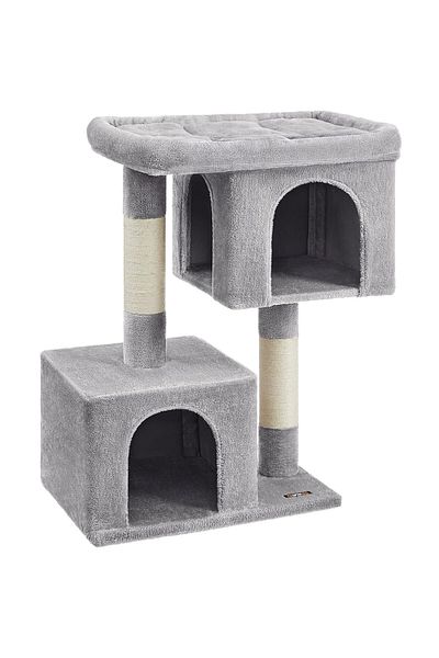 feandrea Cat play set, tree type, bed, 2 hiding places, 68x48x101 cm, gray