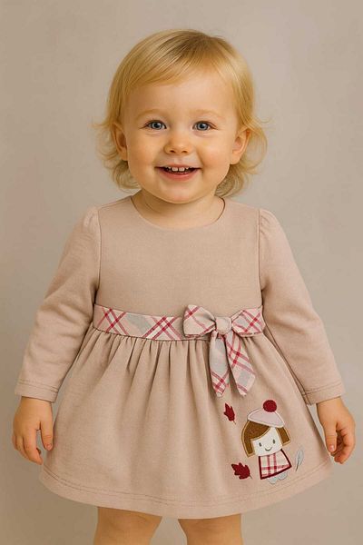 VİYOLİNA Cotton fabric embroidered dress