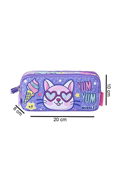MUGGLE 2 Compartment Purple Yum Yum Pen Holder (Mu-5805)