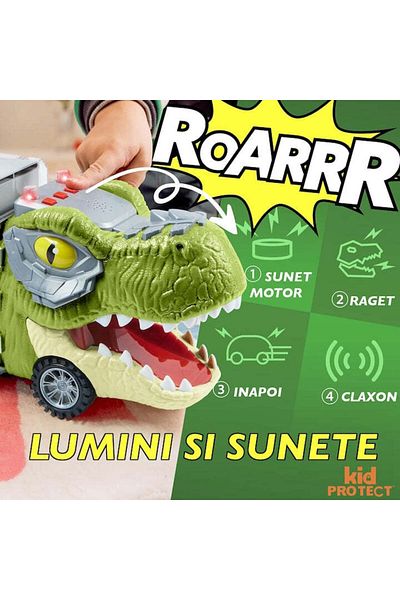 KidProtect DinoHaul Car Carrier, 3 years+, Kids Toy Truck Set