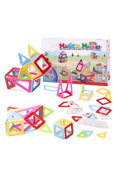 ideal STORE IdealStore Magnetic Blocks 3D Building Set, Includes 38 Multicolored Pieces, Stimulates Imagination