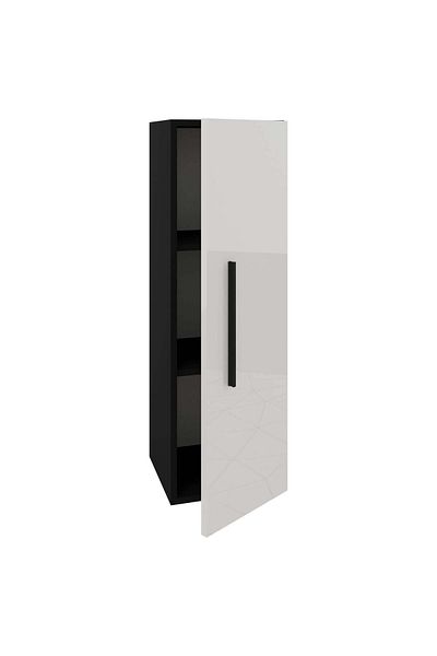 haaus.ro Soldat Kos, One Door, Black/Glossy White, MDF, 30 x 30 x 95 cm