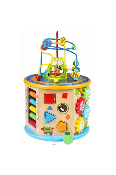 edu bebe Centru de activitati din lemn 8 in 1 Broscuta vesela, eduBEBE, N40-1