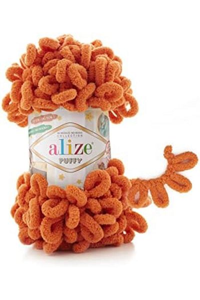Alize Puffy Hand Knitting Yarn 1PC (Color Orange No. 06)
