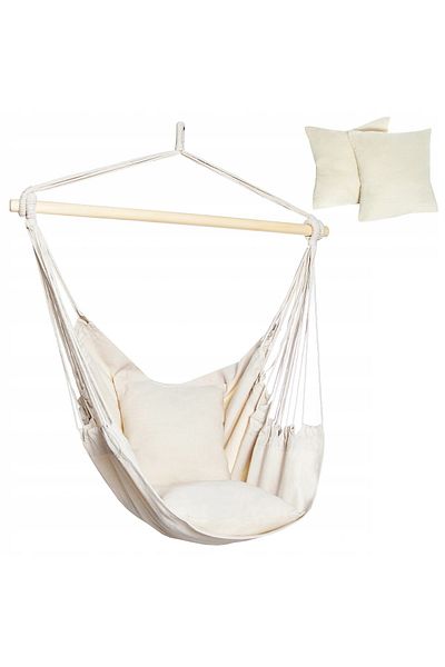 İSP Brazilian chair-type hammock, "ISP Brasil", with wooden frame, for indoor/outdoor use, 2 Cushions Included