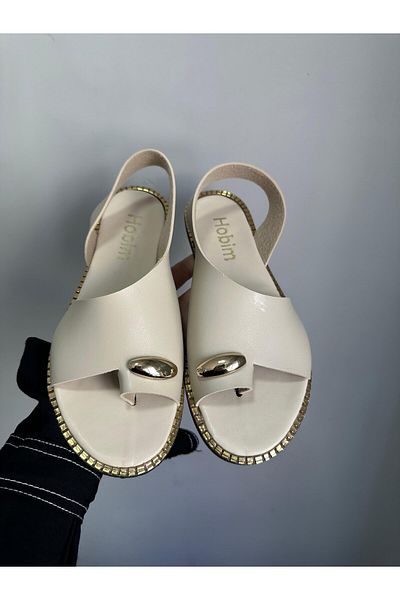 Slipcat Women's Flip Flops Ring Accessory Buckle Detail Single Strap Daily Sandals
