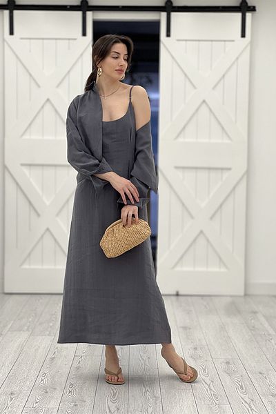 Act Pepicino Kids&Boutique Gray Shirt Dress Suit 51153