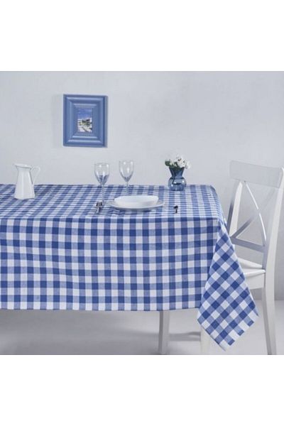 DC Home Fata de masa carouri 160x220cm, DC Home, Kareli Alb/Albastru