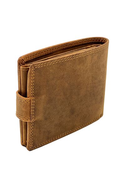 Micutz Genuine Leather Wallet for Men, Gold Edition, Engraved with Deer, RFID Protection, 12x10x2.5 cm