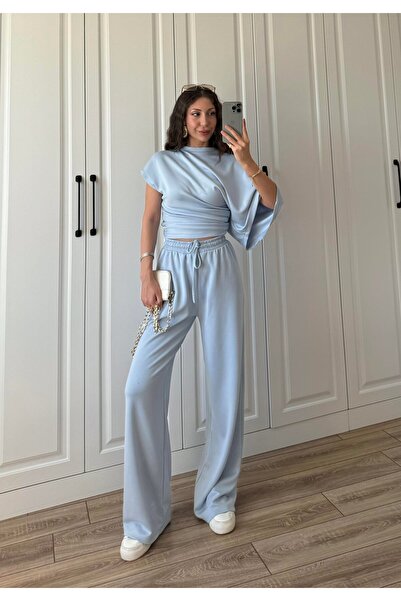 manana fashion Bat Sleeve Trend Tshirt Pants Stylish Tracksuit Set