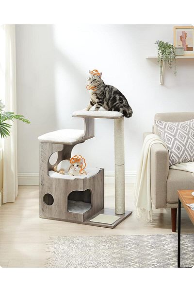 feandrea Cat play set, tree type, wooden, 66x40x86 cm, gray
