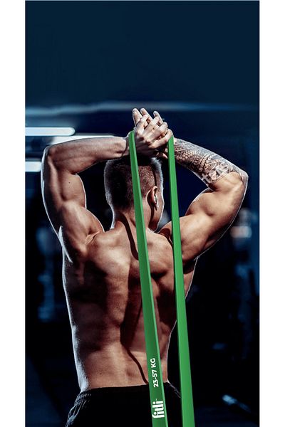 Fitli Banda elastica, Latex, 208 cm, 23-57kg, Verde