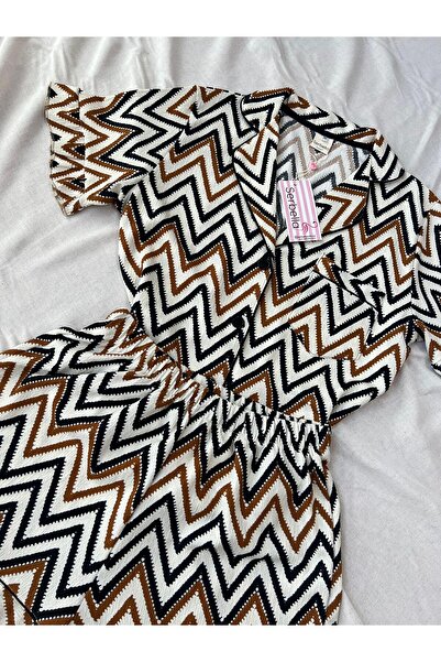 Serbella Zigzag Ruffle Sleeve Wrap Fabric Shorts Pajama Set