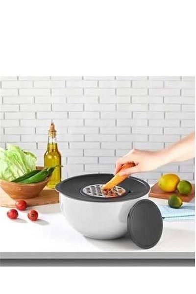 AROW Chopper Smart Mixing & Storage Container with Grater Acrylic 4.6 Lt 25 cm White Tr-3633