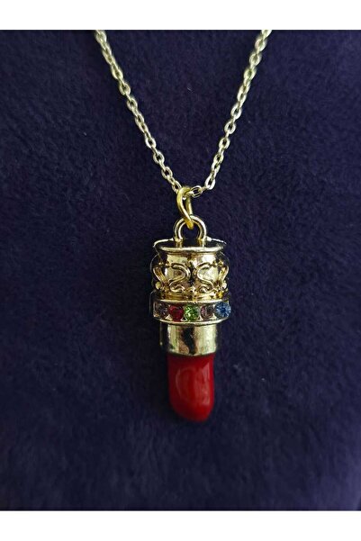 sarıyer silver قلادة من الفولاذ المطلي باللون الأصفر مطرزة بحجر الزركون الملو...