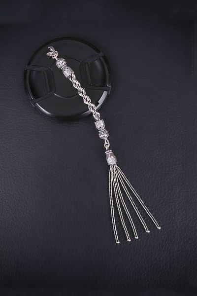 ENCİLİ SİLVER 925 Sterling Silver Dangle Rope Twist Chain Rosary Tassel