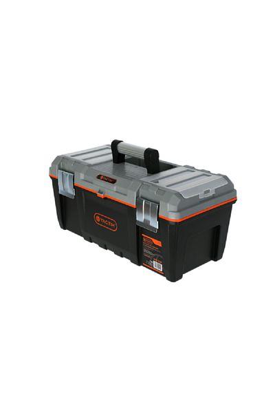 Tactix Heavy Duty Steel Latches Aluminium Comfort-grip Top Handle Plastic Tool Box