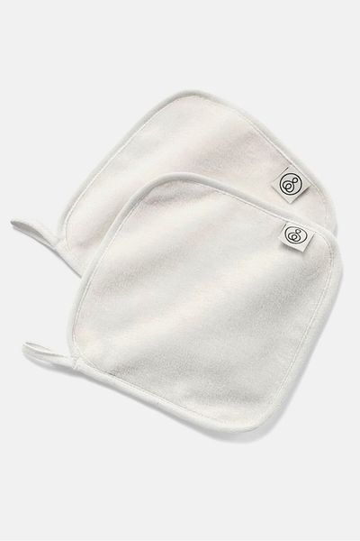 Tchibo 2 Pc Textured Face Towel 20 x 20 cm, White
