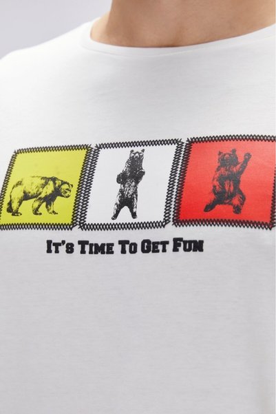 Bad Bear Entree White Men's Printed T-Shirt 25.01.07.005-White