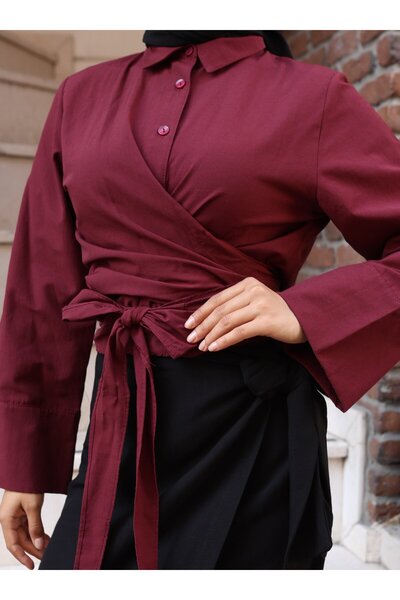 VAV Belden Tie Shirt - Burgundy- Vav