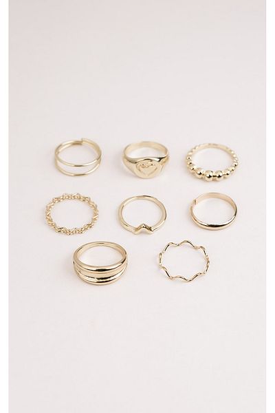 Jack Ferrero Women's Gold Color Non-Fade Ring Set
