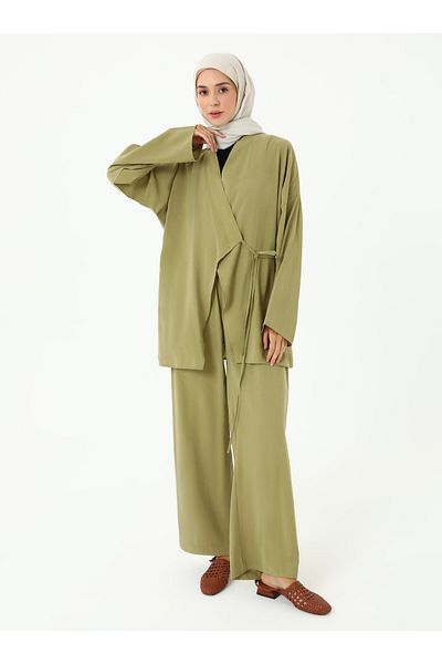 Refka Modal Pants Kimono Double Set - Green - Refka