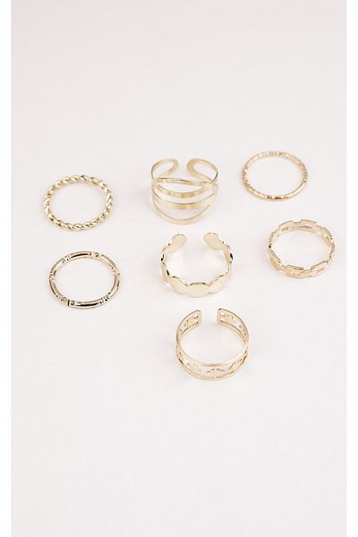 Jack Ferrero Women's Gold Color Non-Fade Ring Set