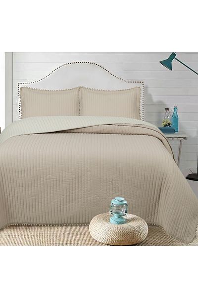 Bella Home Sofia Pompom Double Bedspread Set - 260X240 cm