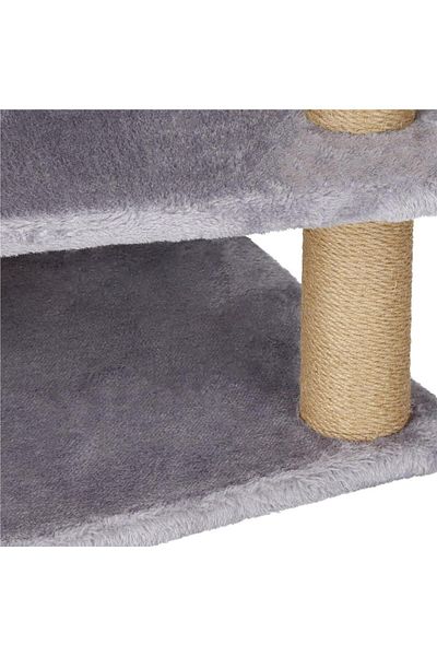 SERSIMO Cat play set, with scratching post, hiding place, bed, balls, 129cm, gray