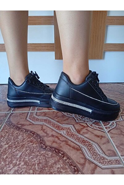 Ethab Ticaret Women's High Sole Comfortable Stylish Daily Sports Shoes Black ...