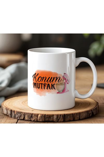 BB TRADE Location Kitchen Design White Ceramic Printed Mug 330ml