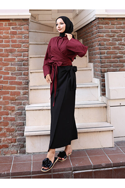 VAV Belden Tie Shirt - Burgundy- Vav