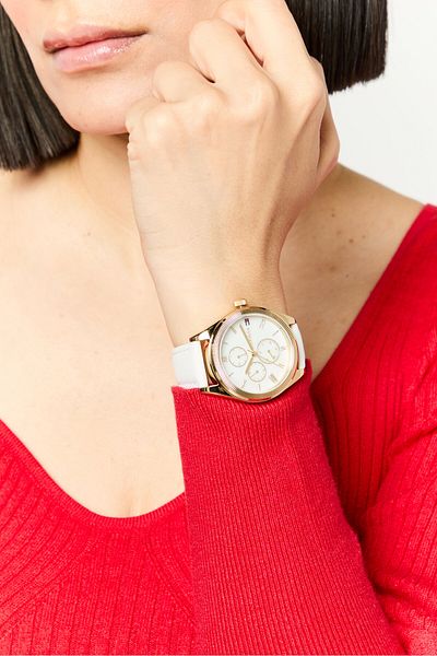 Tommy Hilfiger Women 1782594 Leather Watch 34 mm, White