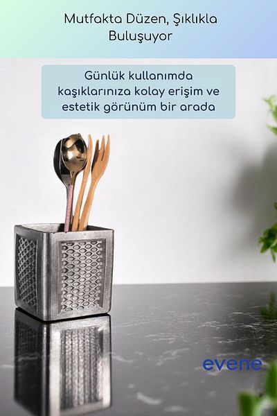 Evene Suport pentru tacâmuri de blat Suport decorativ pentru tacâmuri vertical Cilindru Suport pentru tacâmuri argintiu Culoare antică Model 86