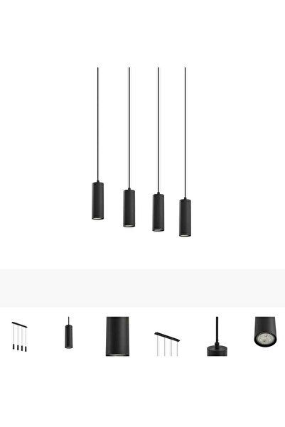 demet habek mylights Mylights dörtlü 4lü sıralı siyah masaüstü tavan sarkıt led spot tasarruflu led ampul mutfak adası ot