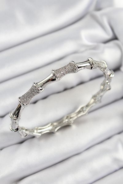 NETWORK ART Bfs Brass Zircon Stone Bone Model Silver Color Vip Women's Bracelet