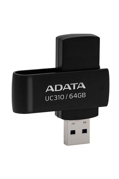 Adata Usb 3.2 Flashdrive Memory Stick, 64gb, Uc310, Black
