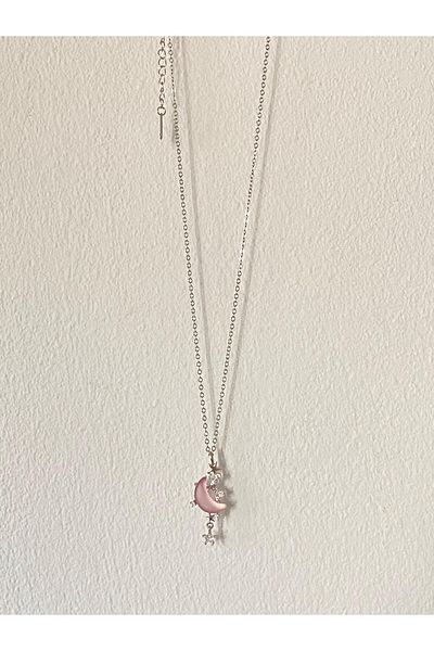 bijoux uniques Pink Moon Starry Steel Necklace