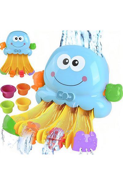 ideal STORE idealSTORE Octopus Bath Toy, Dimensions 27 x 5 x 30 cm, Includes a Water Slide, 4 Cups