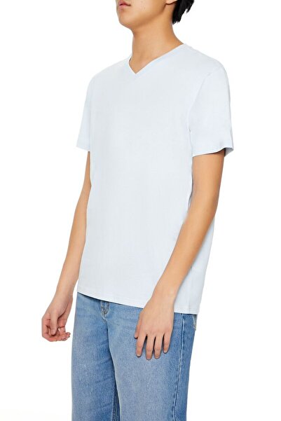 Forever 21 Pamuklu V-Yaka Tişört
