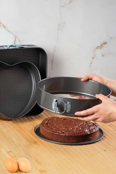 Porsima 911 3-Piece Fireproof Non-Stick Metal Locking Clamp Cake Mold Set