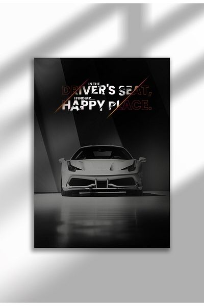 21mxm Frameless Motivational Wall Poster, Supercar Art, "Stop Until Proud" Quote, Fast Mindset 2025