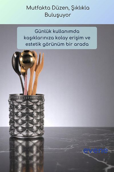 Evene Suport pentru tacâmuri de blat Suport decorativ pentru tacâmuri vertical Cilindru Suport pentru tacâmuri argintiu Culoare antică Model 85
