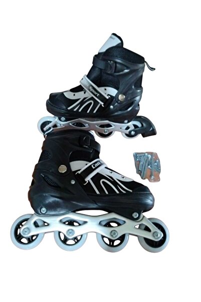 BURAK CAN SPORT Can Sport Black White Light Adjustable Practice Skates and Protection Set