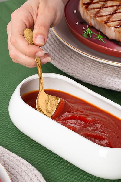 Porsima 5217 Metal Gold Sauce Spoon-Spoon 13cm