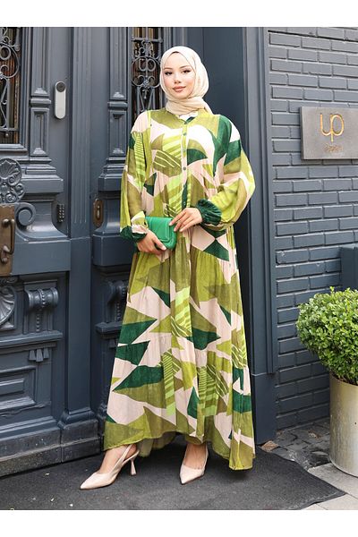 VAV Patterned Dress - Green - Vav